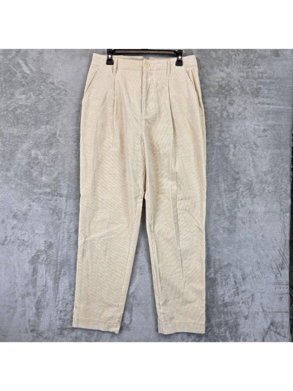 Alex Mill Boy Pant Womens 10 Almond Milk Corduroy Pleated Tapered Work Office